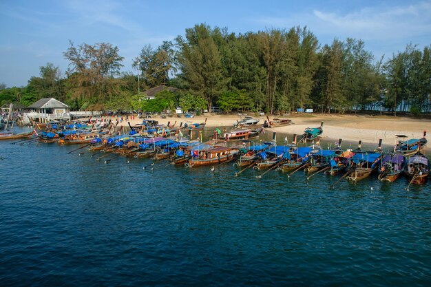 Vista del puerto en la playa de Koh Phi Phi Don