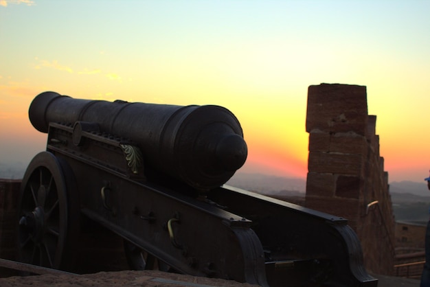 Foto vista de la puesta de sol del cañón