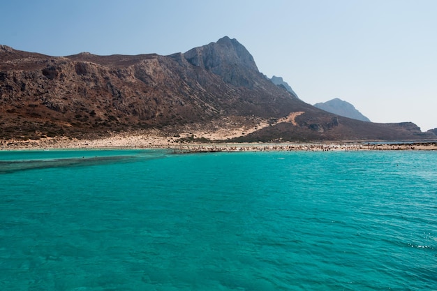 Vista desde los puestos de la bahía de Balos en la isla de Creta en Grecia