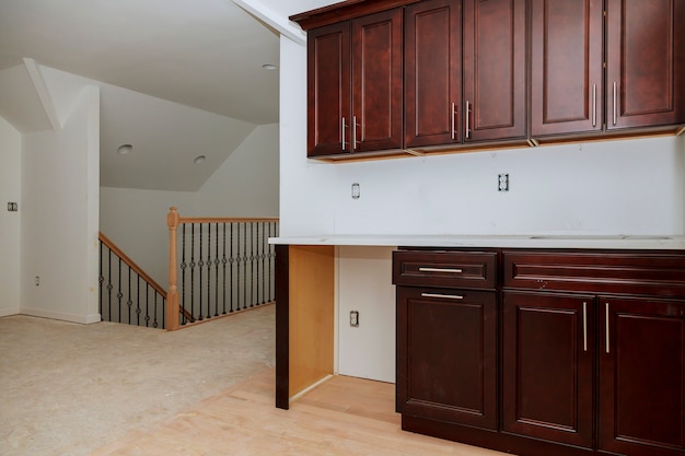 Vista de remodelación de cocina para mejoras en el hogar instalada en una cocina nueva