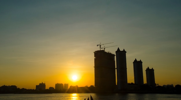 vista del río Chao Praya, Bangkok, Tailandia