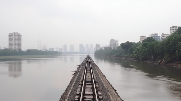 Una vista del río desde un puente.