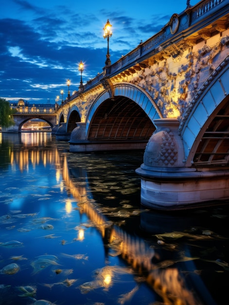 Una vista romántica de un puente en París