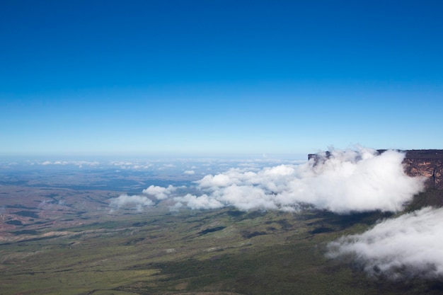 Vista desde Roraima Tepui Table Mountain Triple frontera Venezuela Guyana Brasil