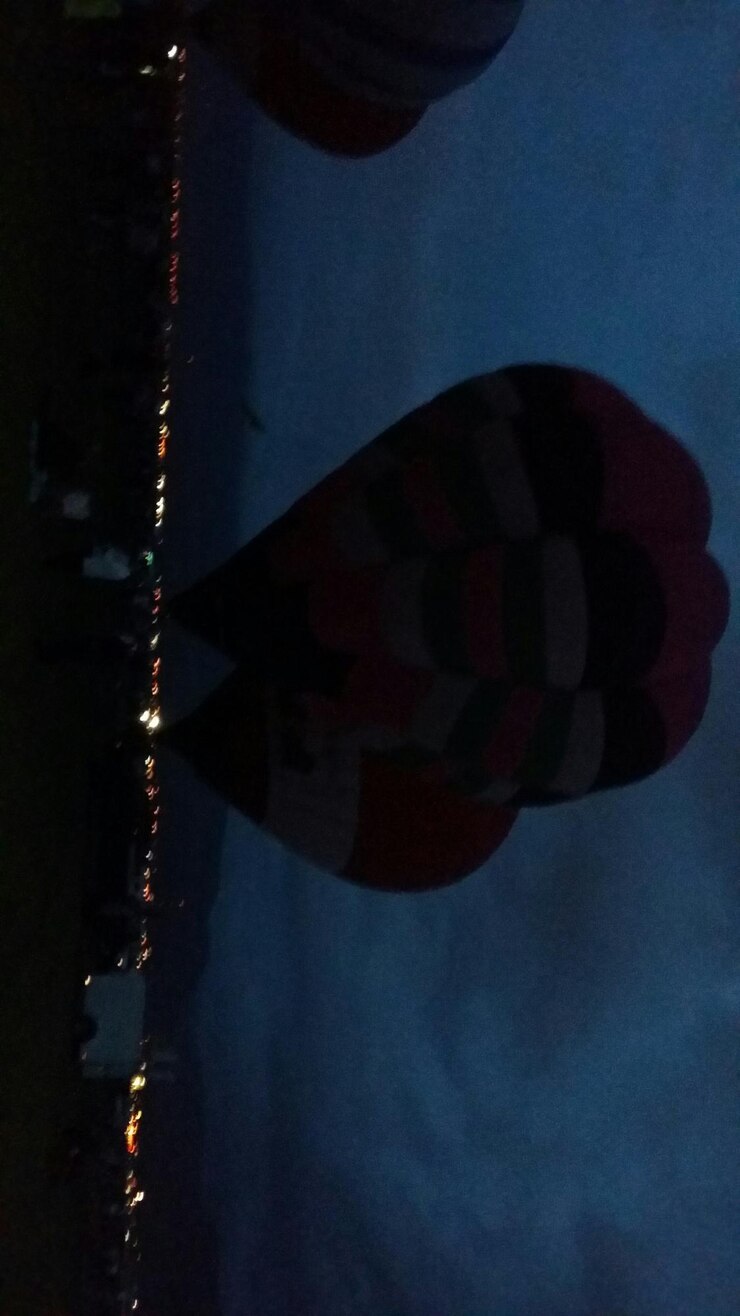 Foto vista de la rueda gigante iluminada por la noche