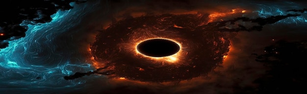 Vista satelital abstracta en el abismo cuásar oscuridad profunda concepto de locura atmósfera peligrosa fantasía estética IA generativa