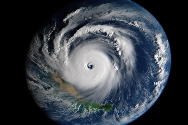 Vista por satélite de un ciclón tropical