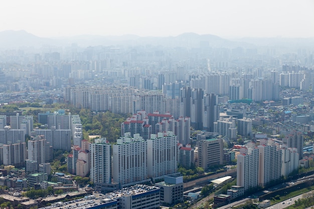 Vista de Seúl desde el edificio 63, Corea
