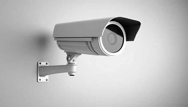 Vista de un sistema de cámaras de vigilancia de CCTV en 3D