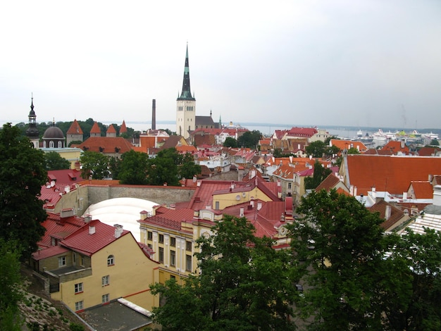 La vista sobre la ciudad vieja de Tallin Estonia