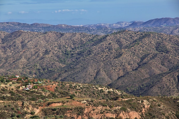 La vista sobre el pueblo de Lefkara, Chipre