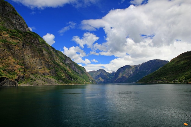 La vista sobre Sognefjord Noruega