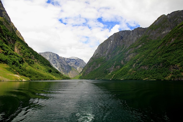 La vista sobre Sognefjord Noruega