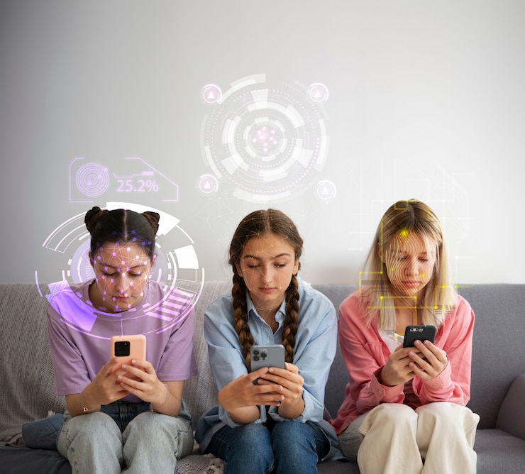 Foto vista de un software de reconocimiento automático que analiza sujetos y entidades cotidianas