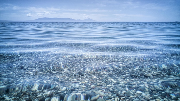 Vista de la superficie del agua del mar