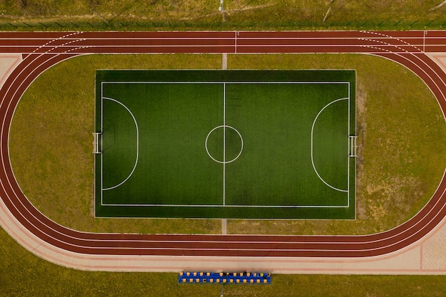 Vista superior del campo de fútbol.