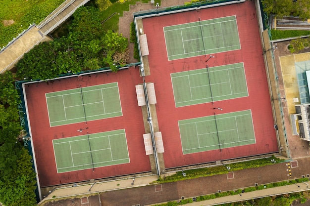 Vista superior de la cancha de tenis