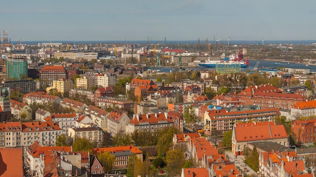 Vista superior del casco antiguo de Gdansk