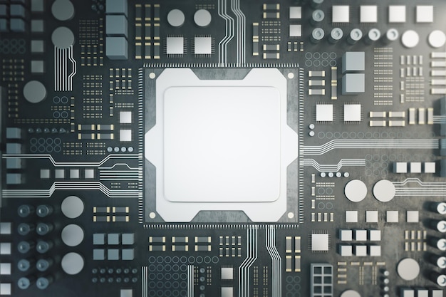 Vista superior de la CPU en una placa base