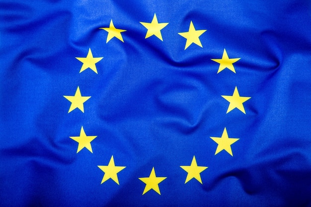 Vista superior da bandeira da união europeia