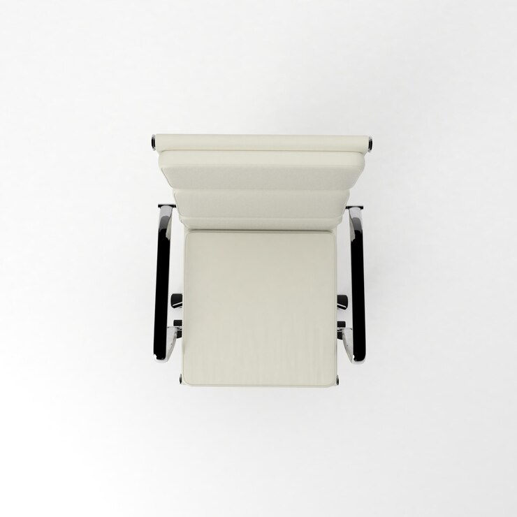 Foto vista superior da cadeira de escritório, móveis de design moderno, cadeira isolada em fundo branco