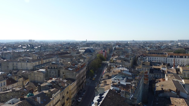 Vista superior da cidade bordeaux na França