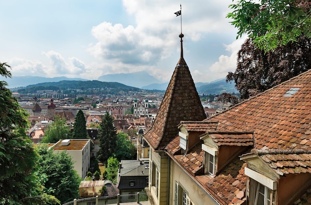 Vista superior da cidade de lucerna suíça