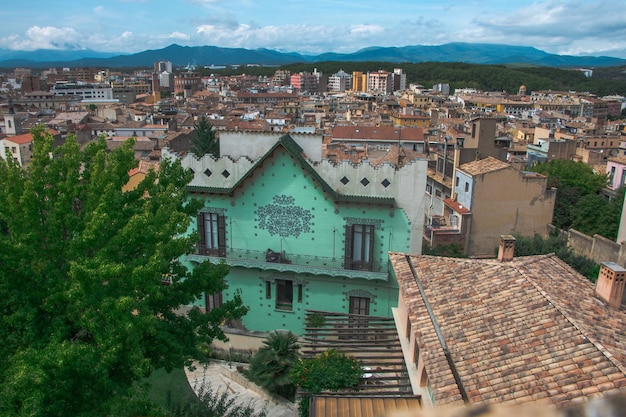 vista superior da cidade velha de Girona. Catalunha. Arquitetura histórica.