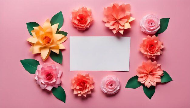 vista superior da foto do mês e flores para o dia da mulher
