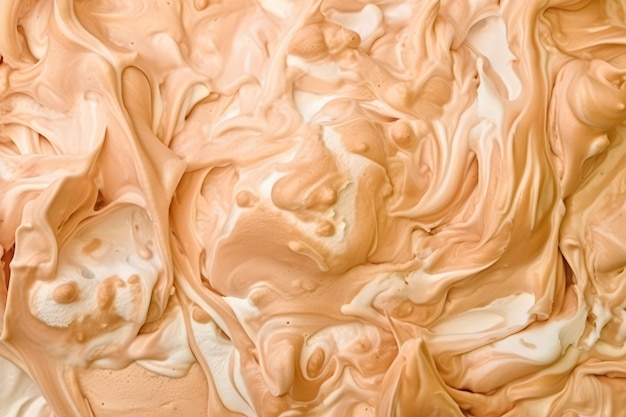 Vista superior da superfície de sorvete de baunilha