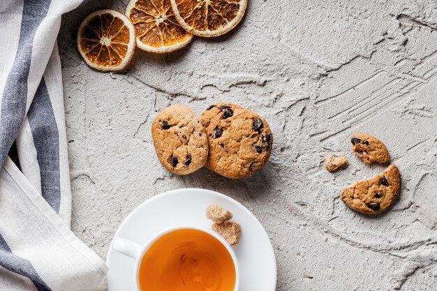 Foto vista superior de biscoitos deliciosos