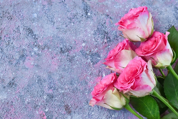 Vista superior de close-up de rosas