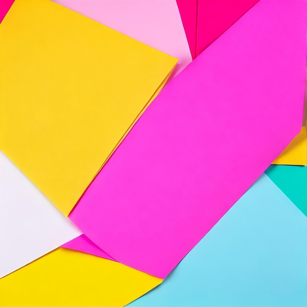 Foto vista superior de folhas de papel colorido