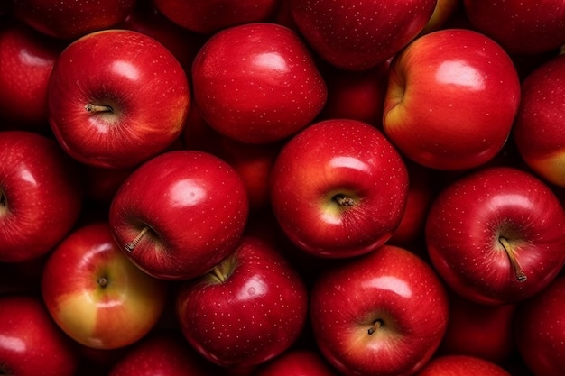 Vista superior de maçãs frescas