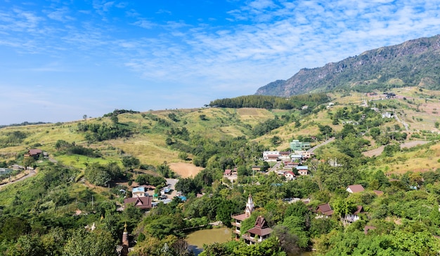 vista superior de la deforestación en el norte de Tailandia