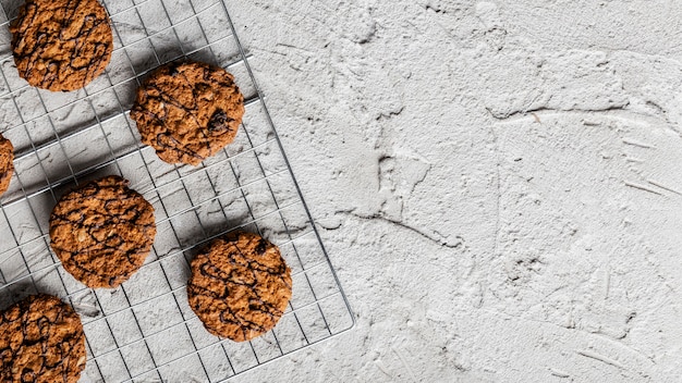 Foto vista superior de deliciosas galletas