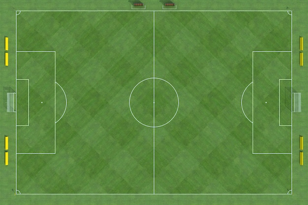 Vista superior de um campo de futebol esportivo com pessoas jogando futebol.Um  pequeno campo de futebol na rua em, Banco de Video - Envato Elements