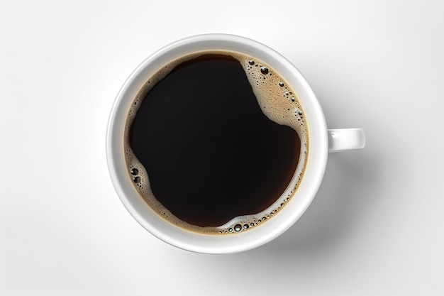 Vista superior do copo de café