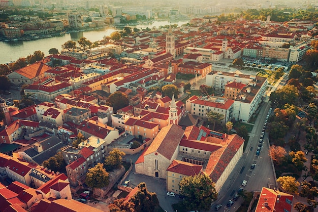 Vista superior do Zadar Croácia