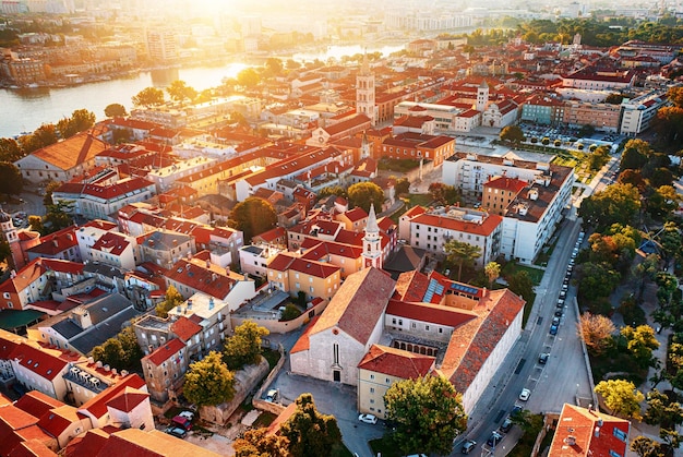 Vista superior do Zadar Croácia