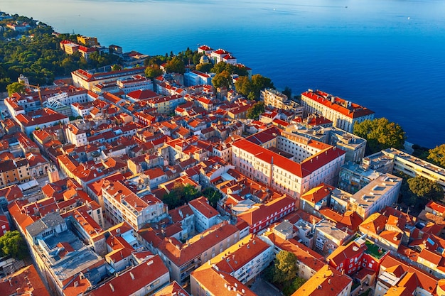 Vista superior do zadar croácia