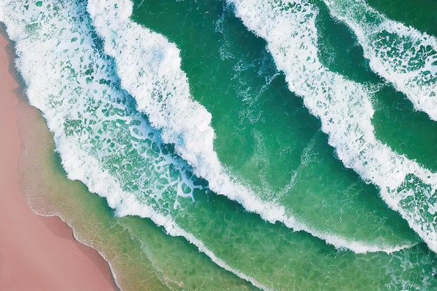 Vista superior espetacular da foto do drone da bela praia rosa