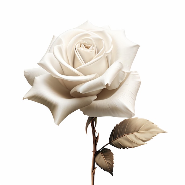 Vista superior de la flor rosa sobre un fondo blanco.