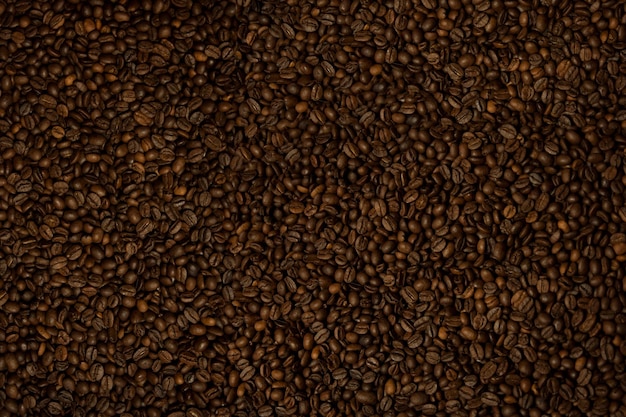 Vista superior del fondo de los granos de café Cerrar