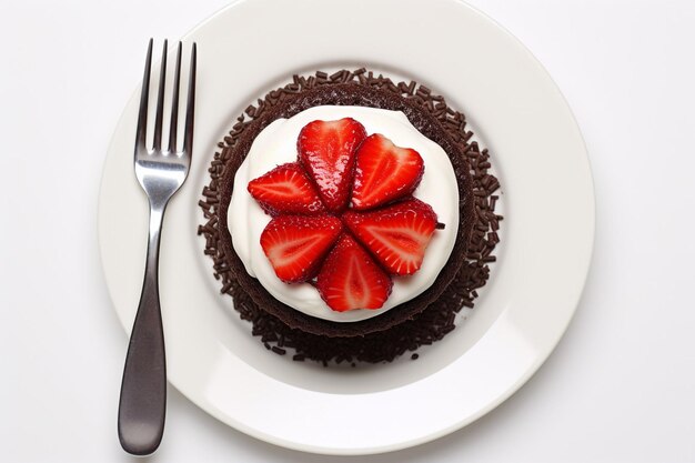 Vista superior de galletas deliciosas con glaseado rojo en negro