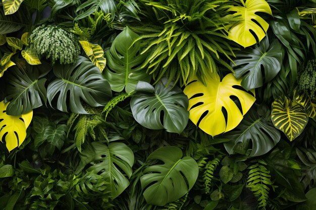 Foto vista superior de una hermosa hoja de planta con espacio para copiar