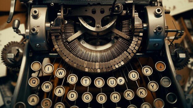 Foto vista superior de la máquina de escribir retro ia generativa