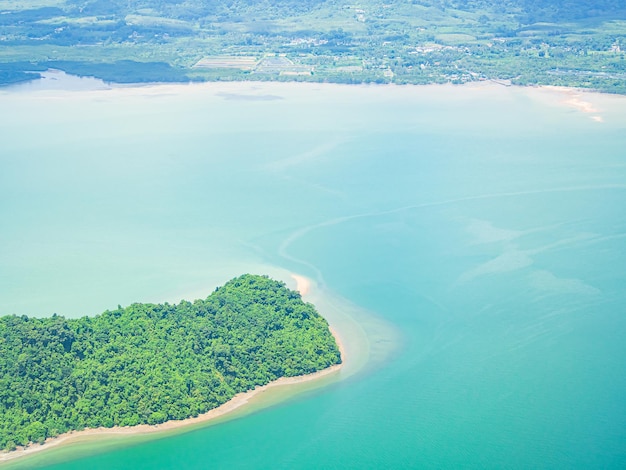 Vista superior del mar Drone aéreo Océano azul Agua Isla de Phuket Tailandia Ola superficial