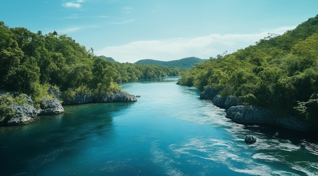 Foto vista superior del mar vista oceánica agua azul de coral