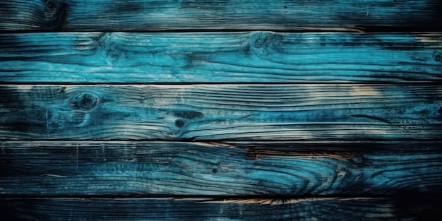 Vista superior Mesa de madeira Textura de madeira fundo azul IA generativa